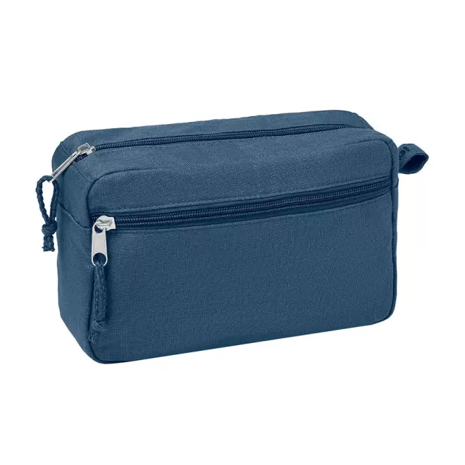 TROUSSE DE TOILETTE PUBLICITAIRE EN CHANVRE 'JEANNETTE' - bleu