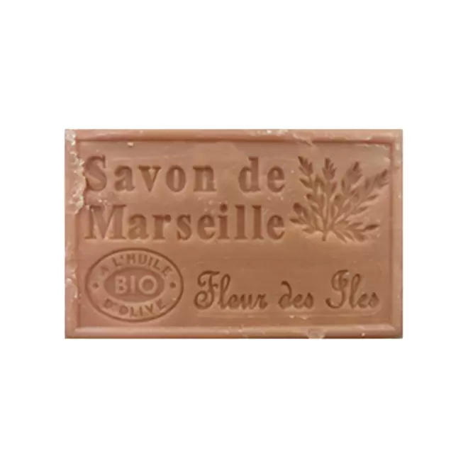 SAVON DE MARSEILLE PERSONNALISE 125GR 'OLIVIA' - fleurs des îles