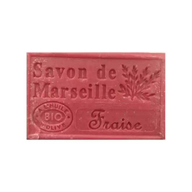 SAVON DE MARSEILLE PERSONNALISE 125GR 'OLIVIA' - fraise