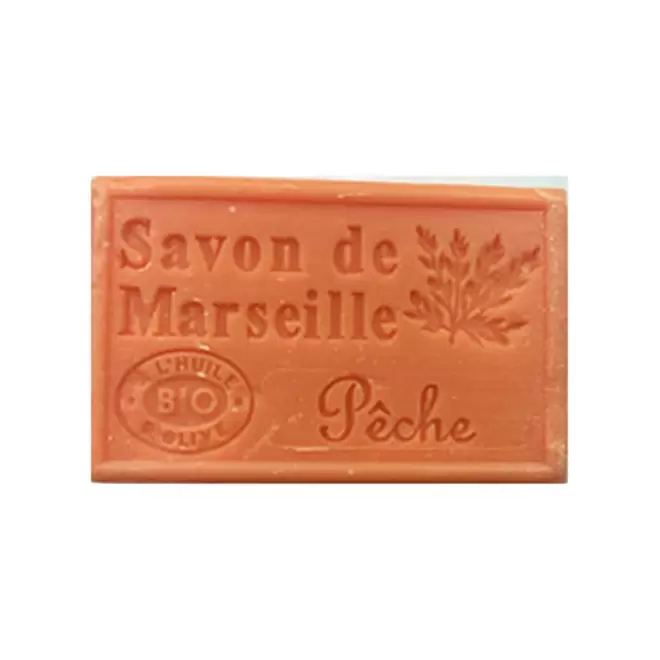 SAVON DE MARSEILLE PERSONNALISE 125GR 'OLIVIA' - pêche