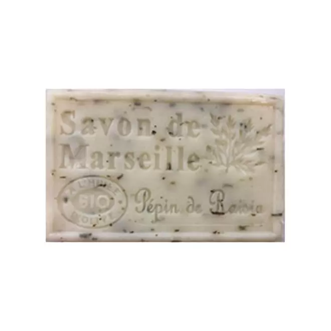 SAVON DE MARSEILLE PERSONNALISE 125GR 'OLIVIA' - pépin de raisin
