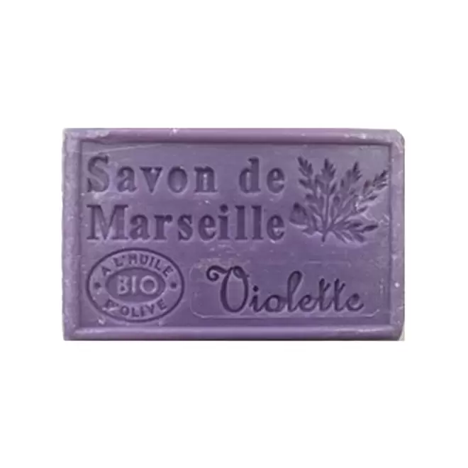 SAVON DE MARSEILLE PERSONNALISE 125GR 'OLIVIA' - violette
