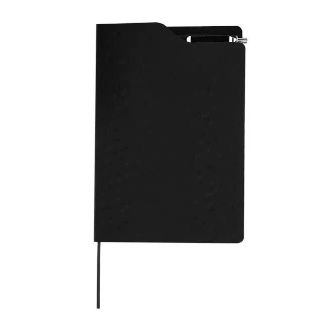 CARNET A5 RIGIDE RPET PERSONNALISE STYLO 'KURT' - noir