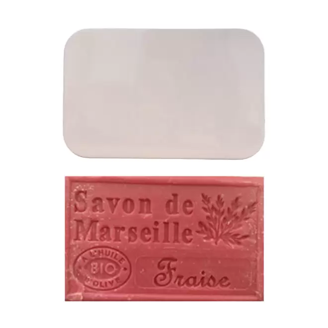 SET PERSONNALISABLE SAVON ET BOITE METAL 'OLIVIA BOITE' - fraise