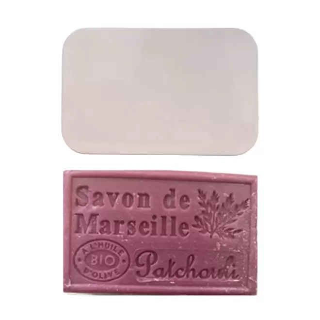SET PERSONNALISABLE SAVON ET BOITE METAL 'OLIVIA BOITE' - patchouli
