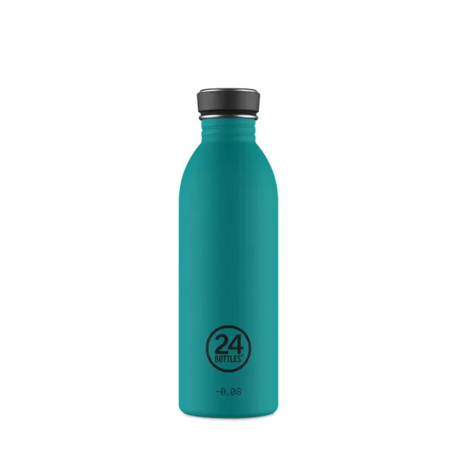 BOUTEILLE PERSONNALISEE EN INOX 500ML 'URBAN 24 BOTTLES' - bleu canard