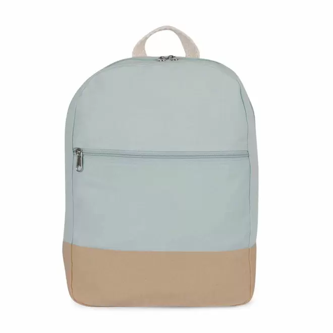 SAC A DOS EN COTON PERSONNALISABLE 'KESHA' - vert clair/marron