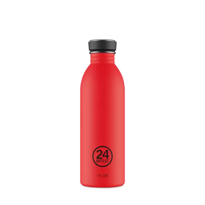 BOUTEILLE PERSONNALISEE EN INOX 500ML 'URBAN 24 BOTTLES' - rouge vif