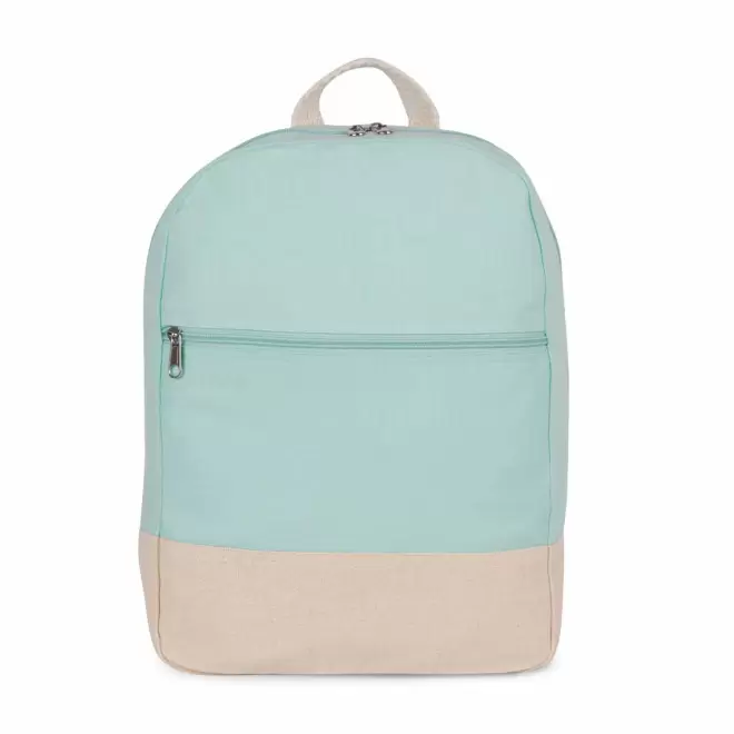SAC A DOS EN COTON PERSONNALISABLE 'KESHA' - vert clair/beige