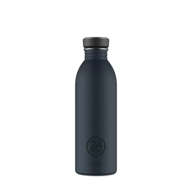 BOUTEILLE PERSONNALISEE EN INOX 500ML 'URBAN 24 BOTTLES' - bleu marine