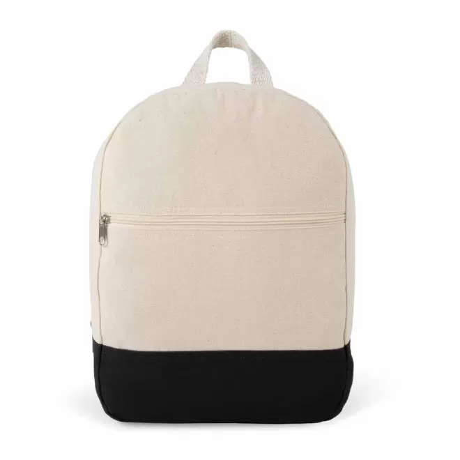 SAC A DOS EN COTON PERSONNALISABLE 'KESHA' - beige/noir