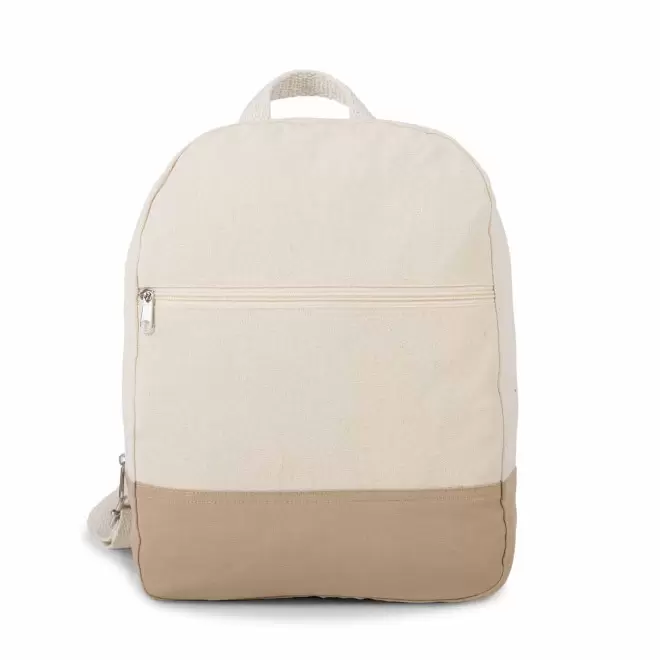 SAC A DOS EN COTON PERSONNALISABLE 'KESHA' - beige/marron