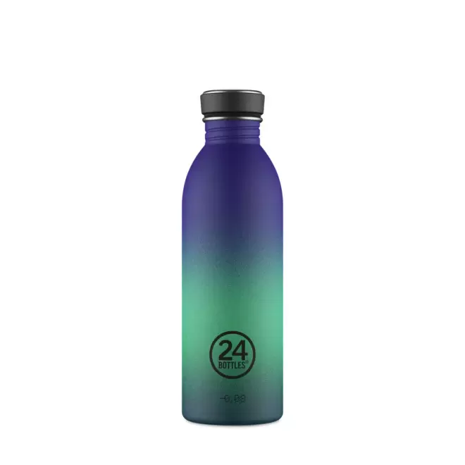 BOUTEILLE PERSONNALISEE EN INOX 500ML 'URBAN 24 BOTTLES' - dégradé bleu/vert
