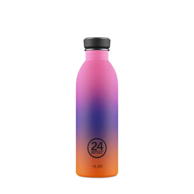 BOUTEILLE PERSONNALISEE EN INOX 500ML 'URBAN 24 BOTTLES' - dégradé rose/orange