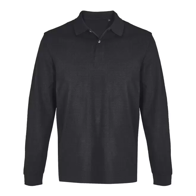 POLO MIXTE COULEUR PERSONNALISE 'PACIFIC LSL' - noir