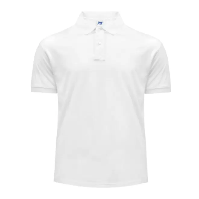POLO HOMME BLANC PERSONNALISABLE 210G 'JHK ESSENTIAL' - blanc