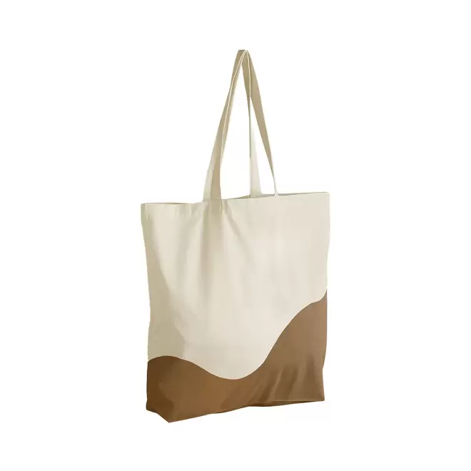 SAC SHOPPING PERSONNALISABLE COTON BICOUL 'MINAJ' - naturel/marron