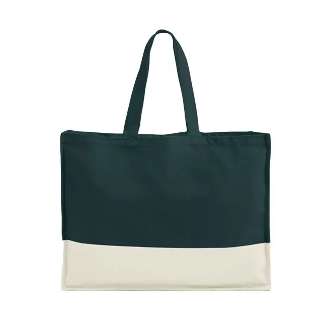 SAC SHOPPING SOUFFLET PERSONNALISABLE BICOULEUR 'NIKKIE' - marine/naturel