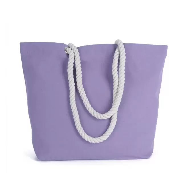 CABAS COTON AVEC CORDES PERSONNALISE 'EVER' - violet
