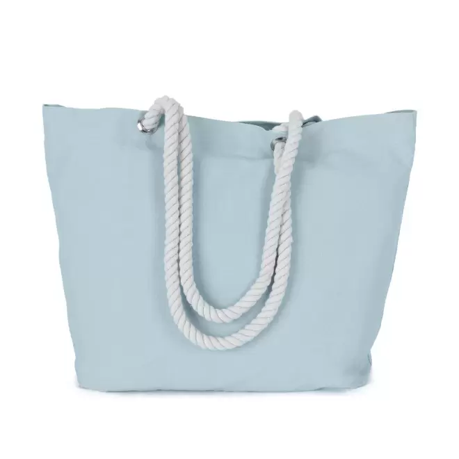 CABAS COTON AVEC CORDES PERSONNALISE 'EVER' - bleu