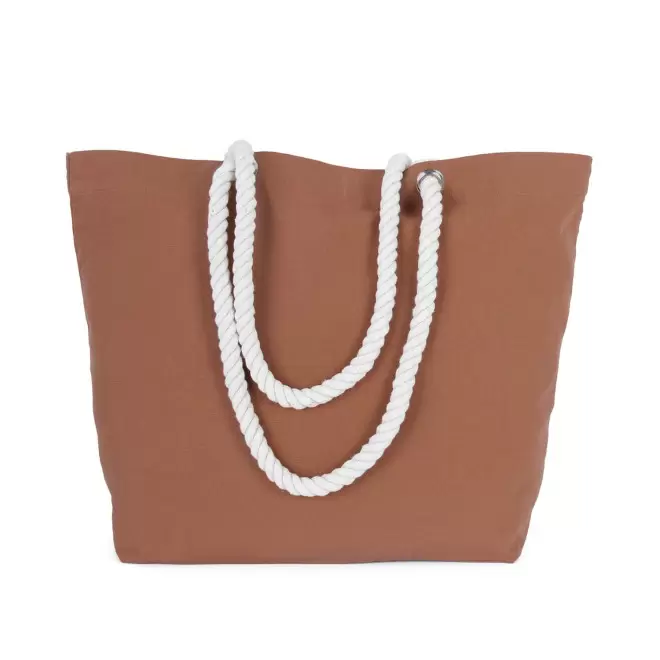 CABAS COTON AVEC CORDES PERSONNALISE 'EVER' - terracotta