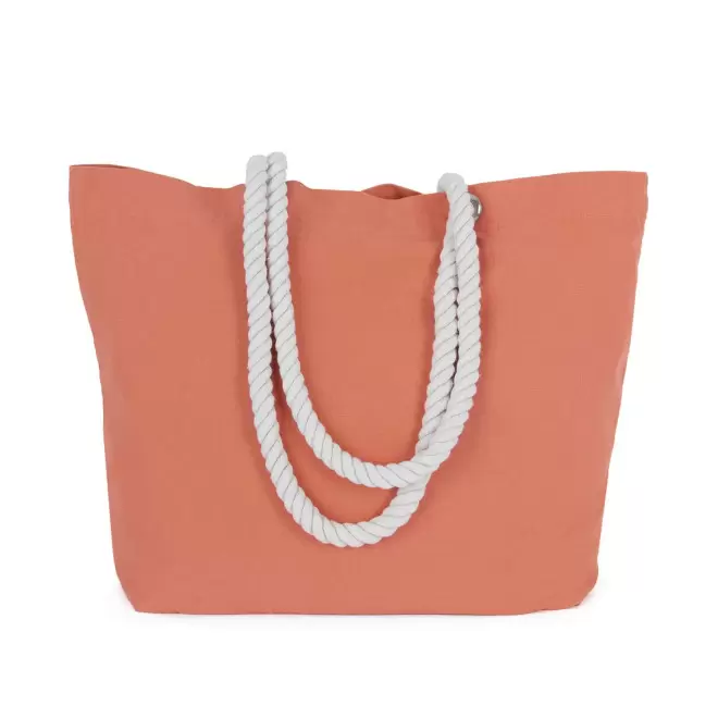 CABAS COTON AVEC CORDES PERSONNALISE 'EVER' - orange