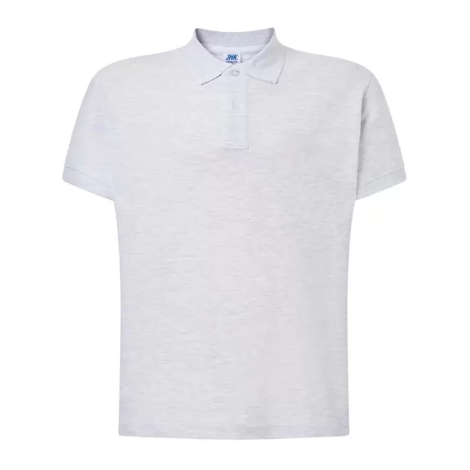POLO HOMME COULEUR PERSONNALISABLE 210G 'JHK ESSENTIAL' - gris chiné