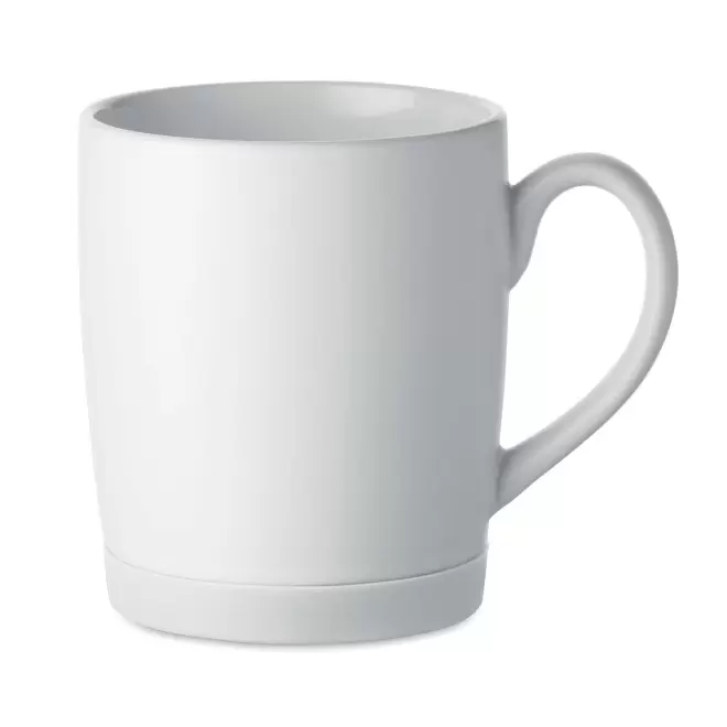 MUG CERAMIQUE MATE BASE SILICONE 300ML PERSONNALISABLE 'CLAUDIU' - blanc