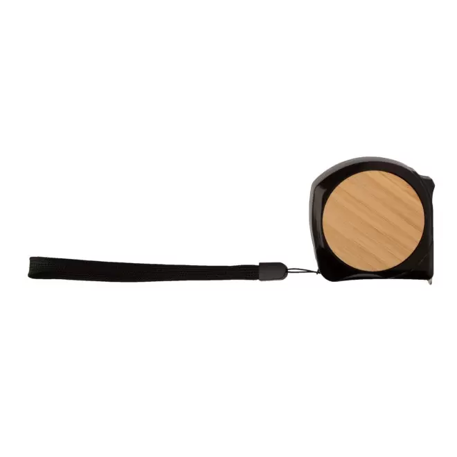 METRE RUBAN BAMBOU PERSONNALISABLE 'MESURIO NOIR' - noir/bois