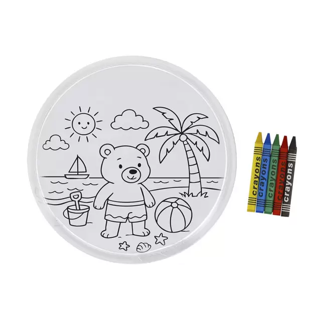 FRISBEE PLIABLE A COLORIER PERSONNALISABLE 'BORITI' - blanc