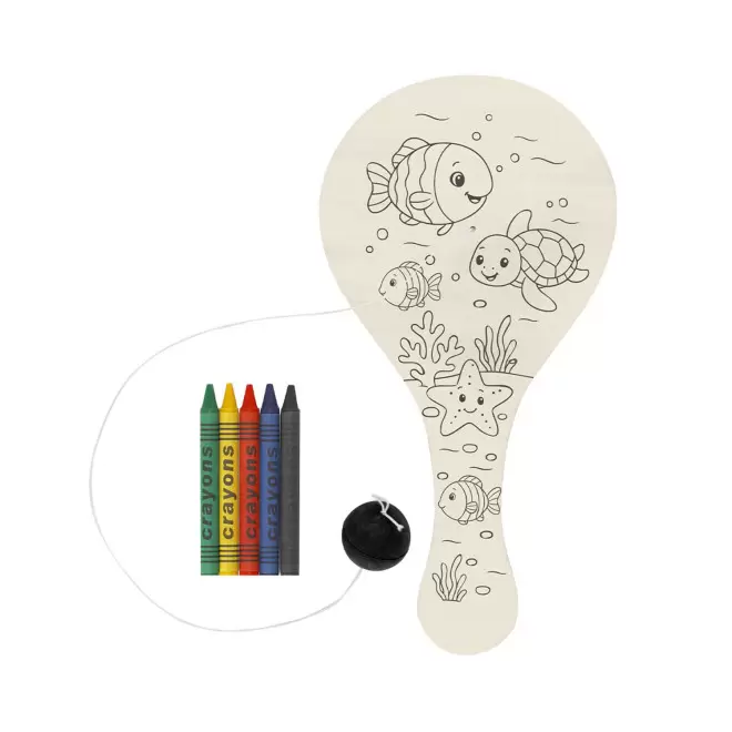 RAQUETTE A COLORIER PERSONNALISABLE 'RAQUI' - nature