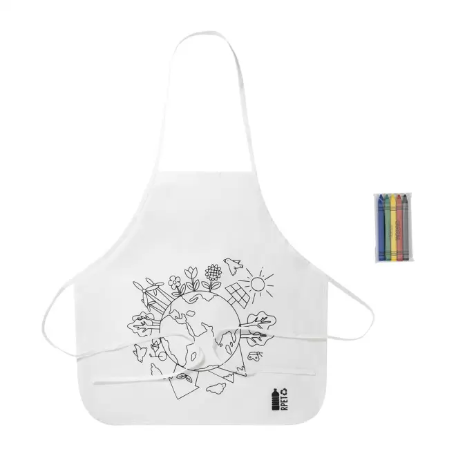 TABLIER A COLORIER PERSONNALISABLE 'ALIZEE CIRE' - blanc