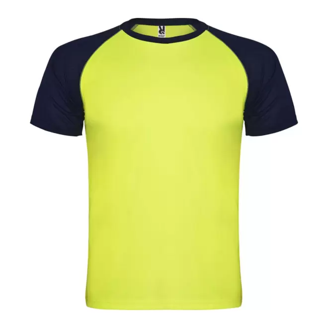 TEE-SHIRT DE SPORT PERSONNALISABLE MIXTE 'MILKY' RAPIDE 4 JOURS - jaune/marine