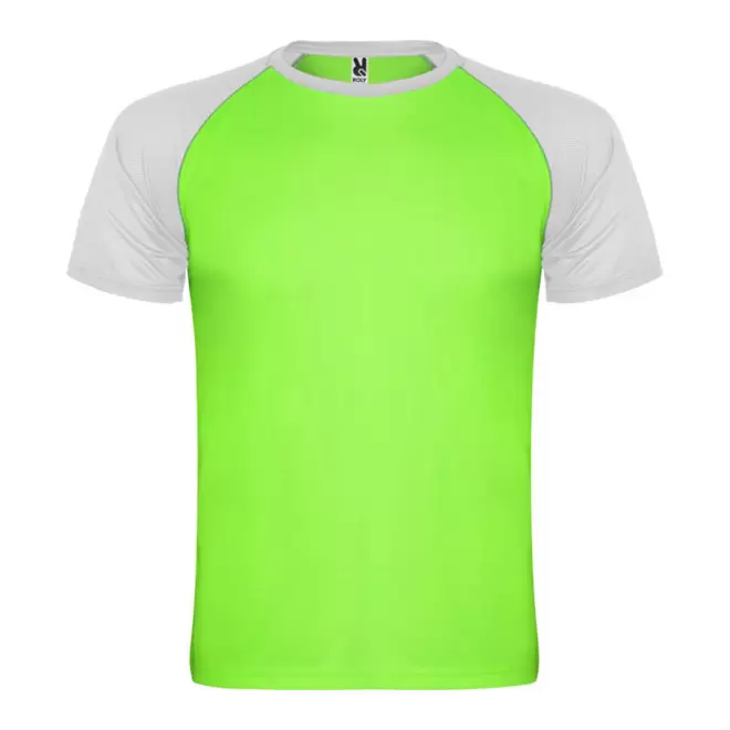 TEE-SHIRT DE SPORT PERSONNALISABLE MIXTE 'MILKY' RAPIDE 4 JOURS - vert fluo/blanc