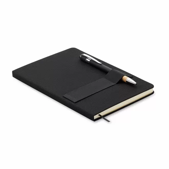 CARNET A5 FEUTRE RPET PERSONNALISABLE 'NEXUS' - noir