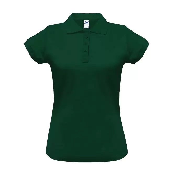 POLO FEMME COULEUR PERSONNALISABLE 210G 'JHK ESSENTIAL' - vert bouteille