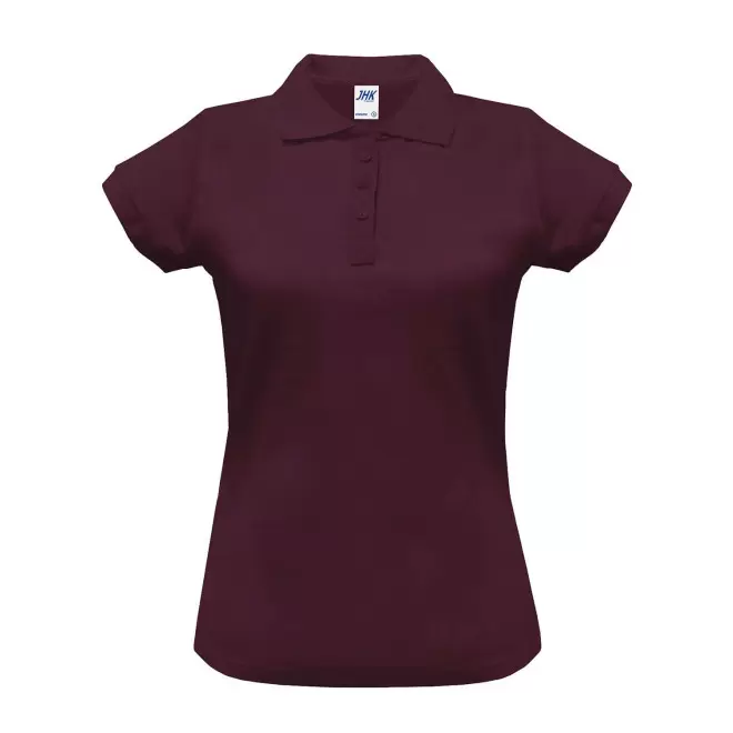 POLO FEMME COULEUR PERSONNALISABLE 210G 'JHK ESSENTIAL' - bordeaux