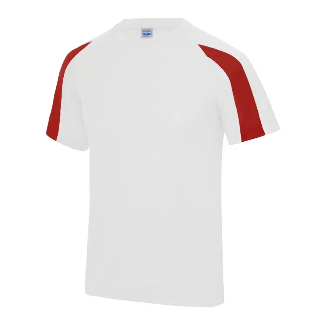 TEE-SHIRT PERSONNALISABLE DE SPORT MIXTE 'COOL T DUO' - blanc/rouge