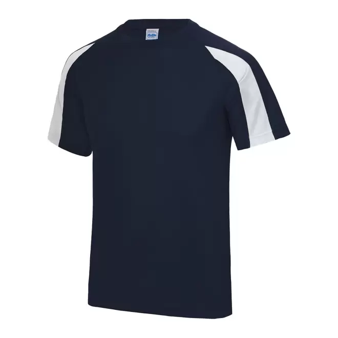 TEE-SHIRT PERSONNALISABLE DE SPORT MIXTE 'COOL T DUO' - bleu marine/blanc