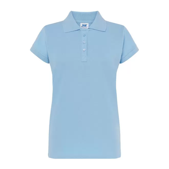 POLO FEMME COULEUR PERSONNALISABLE 210G 'JHK ESSENTIAL' - bleu ciel