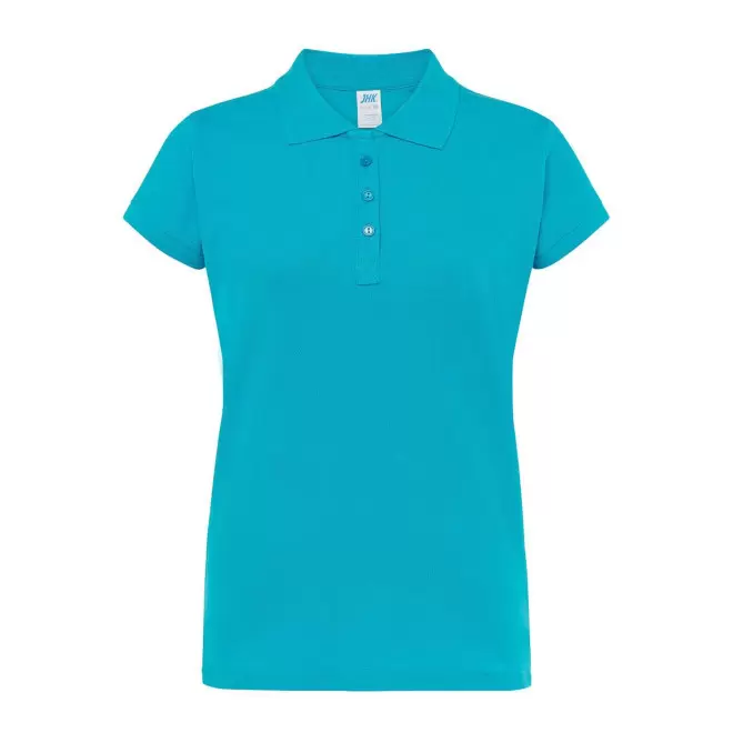 POLO FEMME COULEUR PERSONNALISABLE 210G 'JHK ESSENTIAL' - turquoise