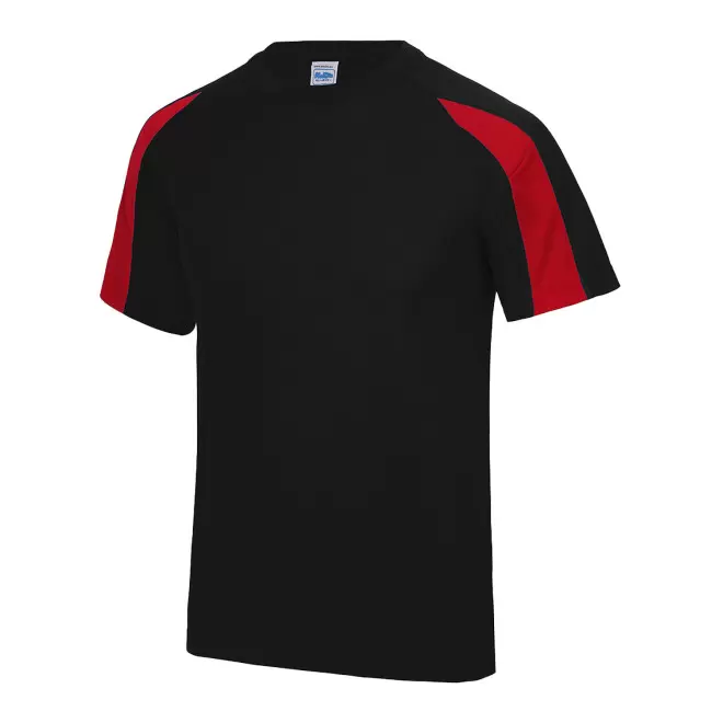 TEE-SHIRT PERSONNALISABLE DE SPORT MIXTE 'COOL T DUO' - noir/rouge