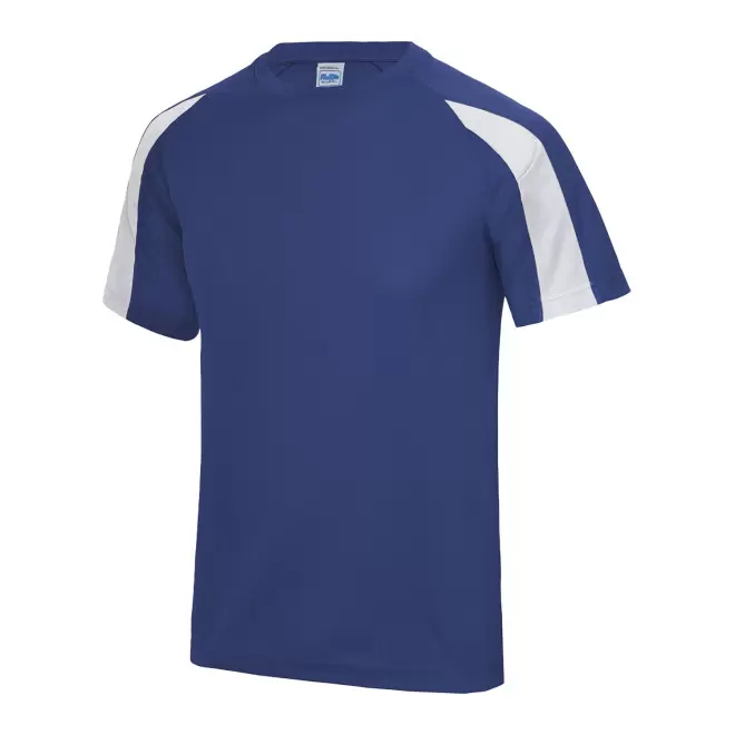 TEE-SHIRT PERSONNALISABLE DE SPORT MIXTE 'COOL T DUO' - bleu royal/blanc