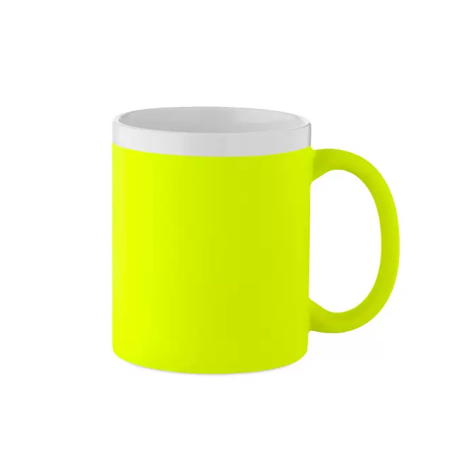 MUG CERAMIQUE INTERIEUR BLANC PERSONNALISABLE 'SOFT COLOR FLUO' - jaune