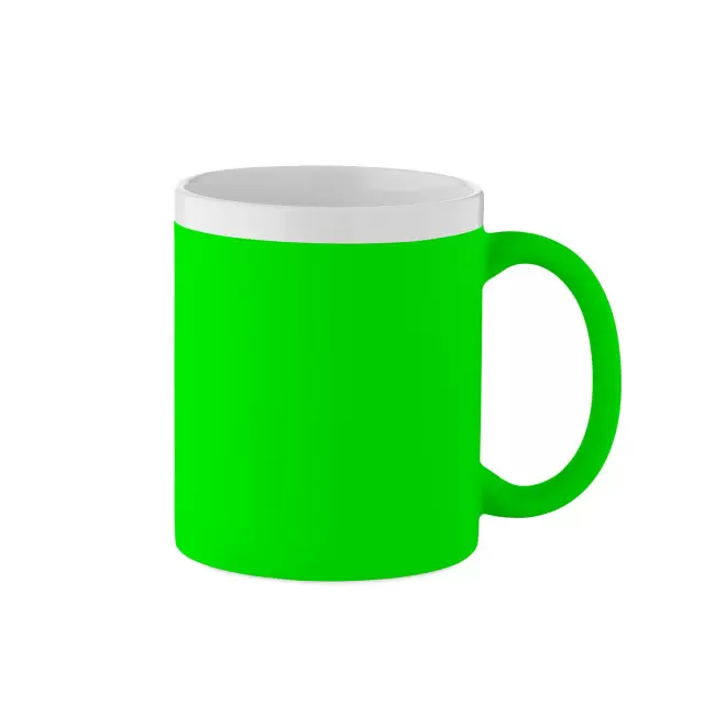 MUG CERAMIQUE INTERIEUR BLANC PERSONNALISABLE 'SOFT COLOR FLUO' - vert