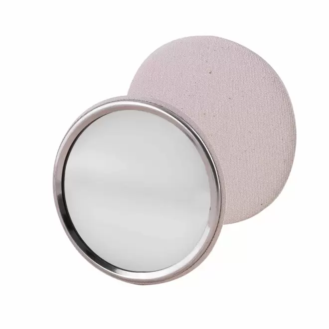 MIROIR ROND FINITION COTON PERSONNALISE 'GLADIS' - écru