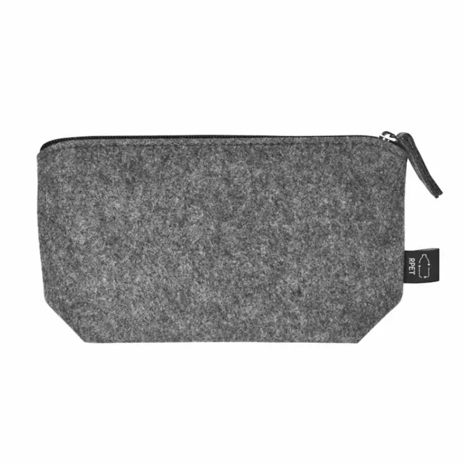 POCHETTE ZIPPEE PERSONNALISABLE FEUTRINE RPET 'TALMINI' - gris chiné