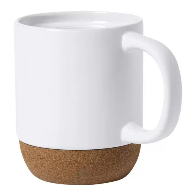 MUG PERSONNALISÉ EN CÉRAMIQUE ET LIÈGE 'ODIA' - blanc/liège