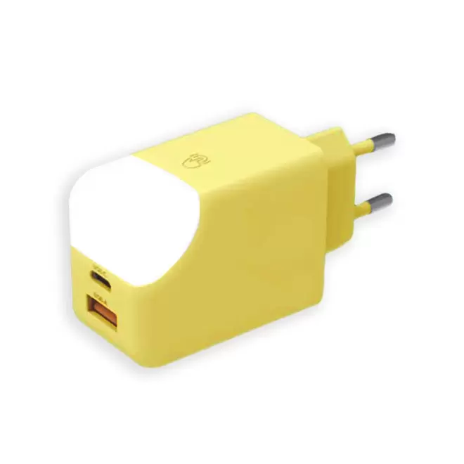 PRISE CHARGEUR SECTEUR 65W PERSONNALISABLE 'ICE G' - jaune
