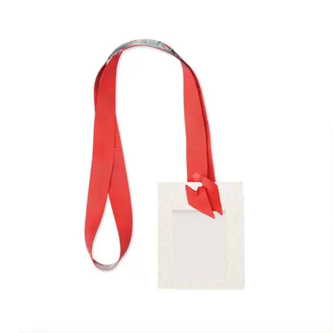 TOUR DE COU PORTE BADGE PERSONNALISABLE 'MAKELO' - blanc